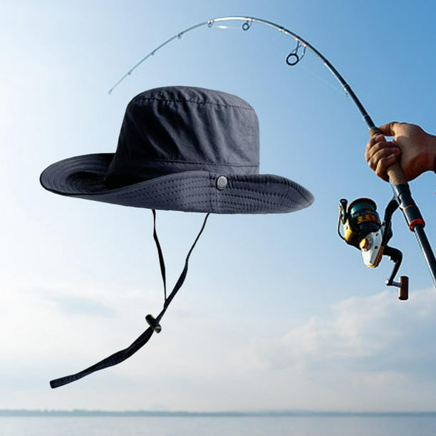 Bucket Hat with Strings Durable Trendy Fishing Hat for Fishing Walking  Beach Navy Blue