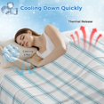 thumbnail image 3 of Blue Striped Cooling Blanket, Lightweight Breathable Summer Throw Blanket with Double Sided Cold Effect, Blue White Stripes Farmhouse Picnic Beach Blankets Bed Sheet for Hot Sleepers 50"x60", 3 of 8