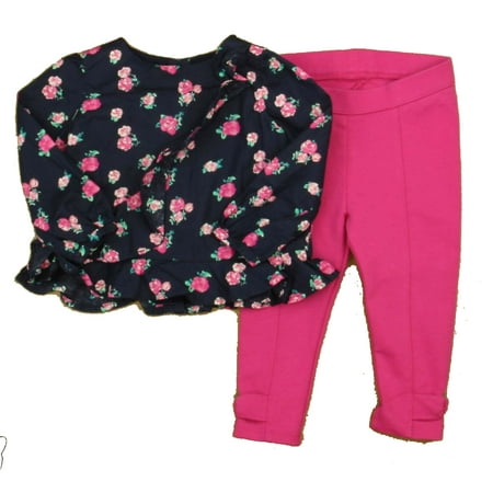 

Pre-owned Janie and Jack Girls Navy Floral Apparel Sets size: 12-18 Months