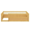 thumbnail image 6 of Generic Montessori Floor Bed Frame with Safety Fence - Low Profile Wooden Bed Bedroom & Playroom, Natural Wood Finish, Natural, 6 of 9