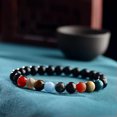 thumbnail image 3 of EOEMY 8mm 7 Chakra Men'S Hematite Natural Stone Lion Buddha Beaded Charm Bracelet Gift-176-43, 3 of 4