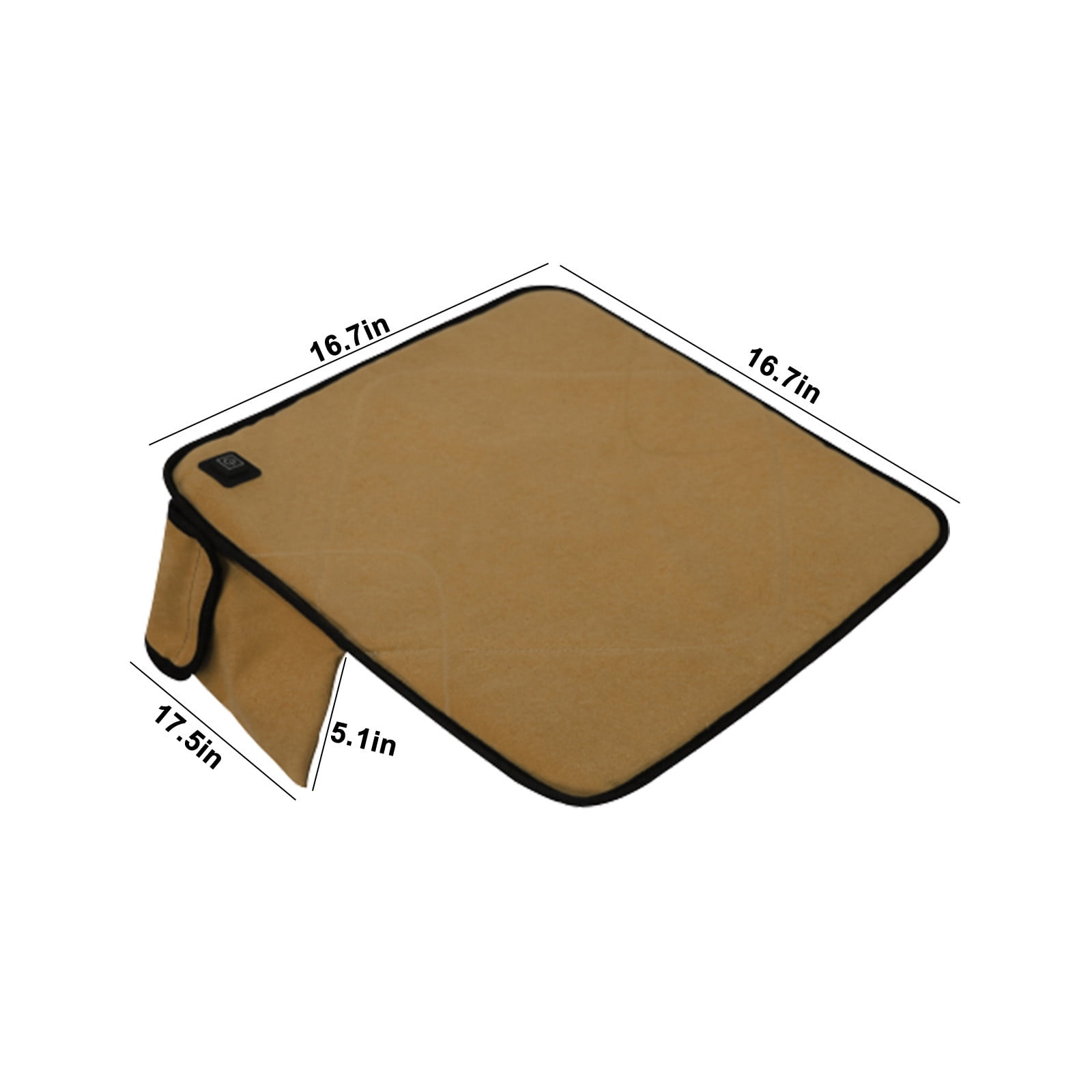 USB Heated Seat Cushion with 3 Temperature Levels, Portable Foldable Heating Pad for Car, Camping, Fishing, Hunting, Indoors, 42.5x42.5cm, Gray/Khaki/Blue/Red