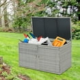 thumbnail image 4 of Patiojoy Outdoor Rattan Storage Box Patio Wicker Storage Bin Cabinet 88 Gallon, 4 of 9