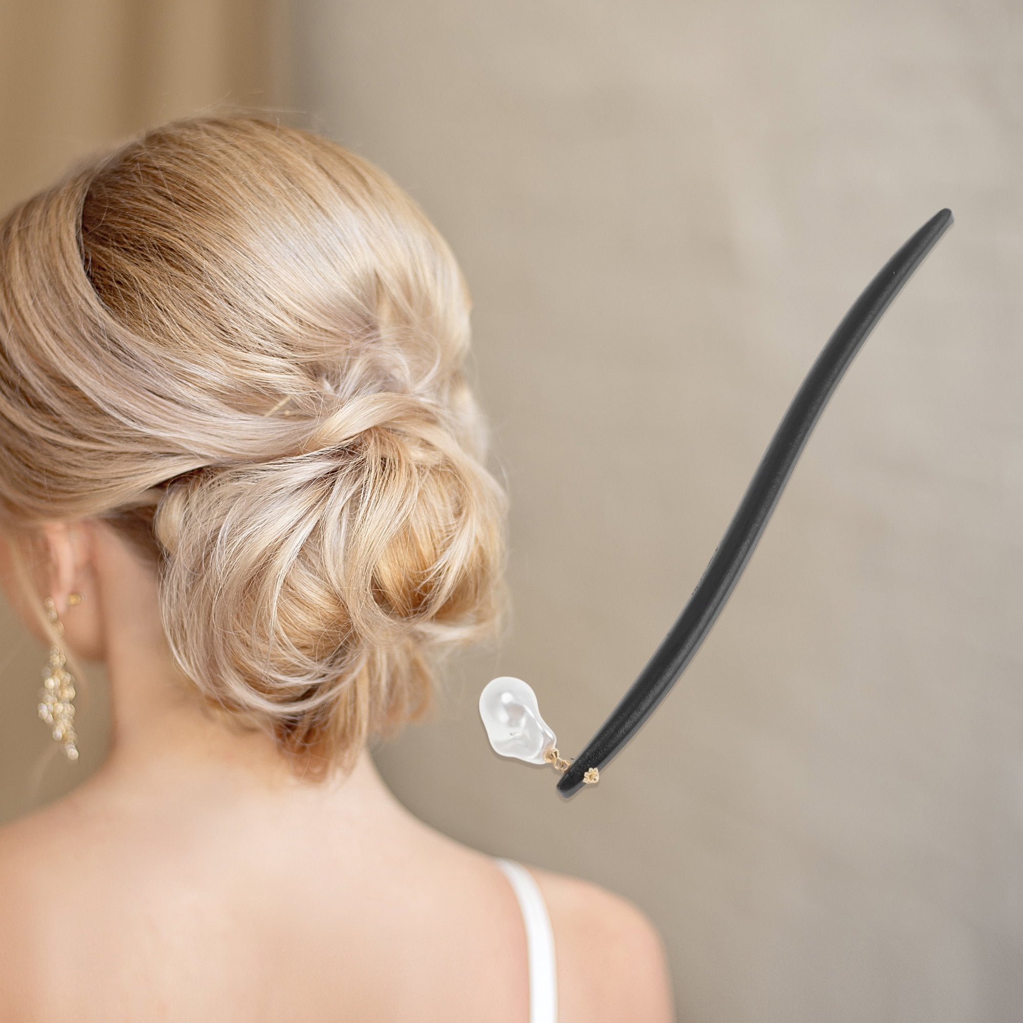 Unique Bargains Comfortable No Slip Teardrop Hair Chopstick for Women 1 Pc ["Teardrop"]
