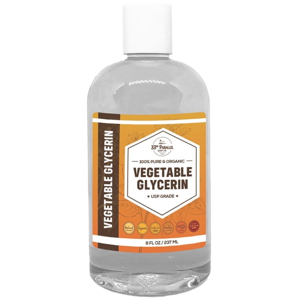 GLICERINA VEGETAL ORGÁNICA USP (8 oz) Grado Líquido Natural Sin OGM | Cosméticos Cuidado del cabello de la piel Fabricación de jabón Belleza DIY | Excelentes cualidades humectantes Increíbles benefici