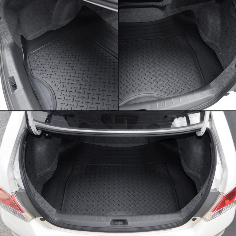 Motor Trend Dualflex Heavy Duty Rubber Car Floor Mats with Cargo Trunk Liner - All Weather Protection