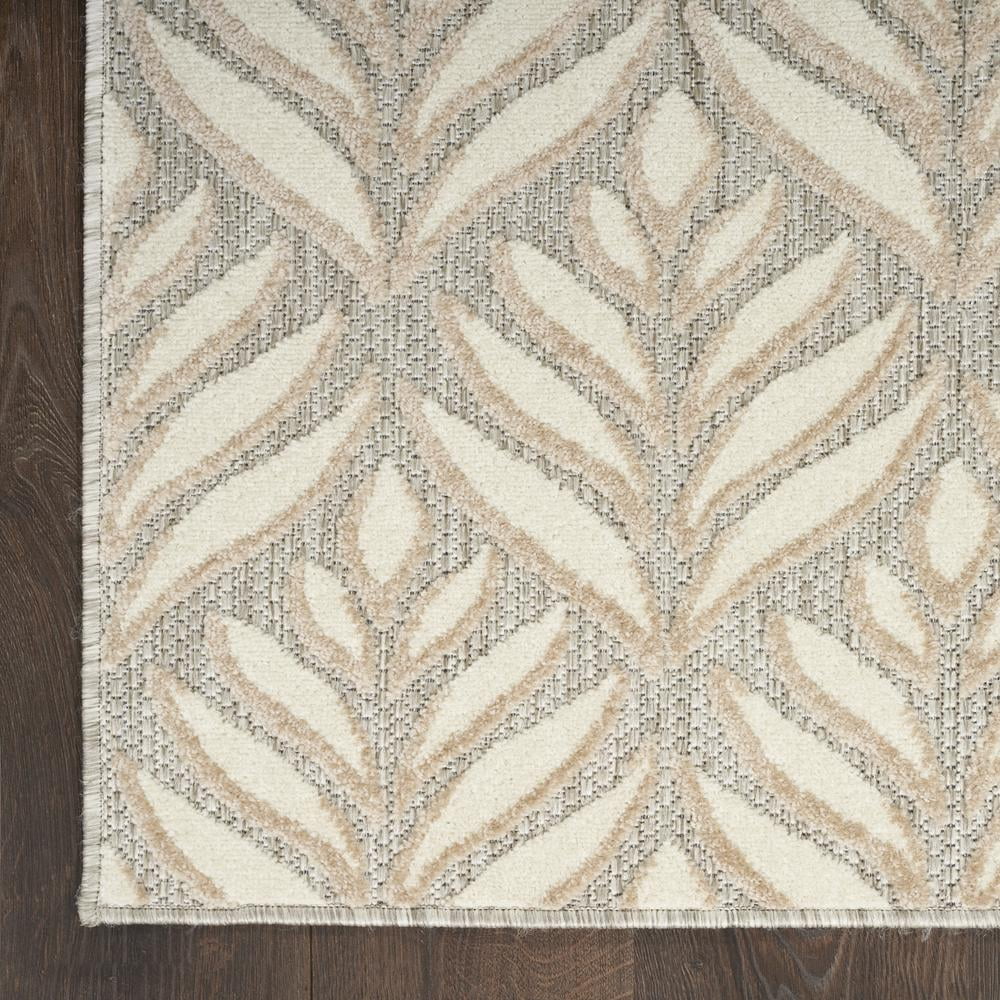 Nourison Aloha Tropical Palm Flatweave High-Low Indoor Outdoor Area Rug Ivory Grey 2'8" x 4'