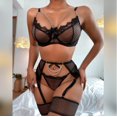 thumbnail image 1 of Conjunto de lencería de encaje sexy Ropa interior de mujer Sujetador transparente Conjuntos de bragas Conjunto de sujetador de lencería negra de encaje Conjunto de ropa interior Deng Xun unisex, 1 of 2