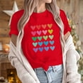 thumbnail image 2 of Diufon Hauts de la Saint-Valentin pour Femmes Décontracté Manches Courtes Col Rond Pull Chemise Imprimé Graphique Mignon Tendance, 2 of 5