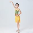 thumbnail image 6 of GYRATEDREAM Girls Latin Dance Dress Toddler Baby Tassel Salsa Dancewear Sequin Fringe Dress Kids Teen Modern Ballroom Cha Cha Dancer Outfits for 3-14 Years, 6 of 8