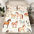 thumbnail image 2 of Horse Full Size Horse Bed Sheets Rustic Farmhouse Themed Sheets 3D Animal Horse Sheet Set Galloping Horse Fitted Sheet Farmstyle Flat Sheet, 2 of 6