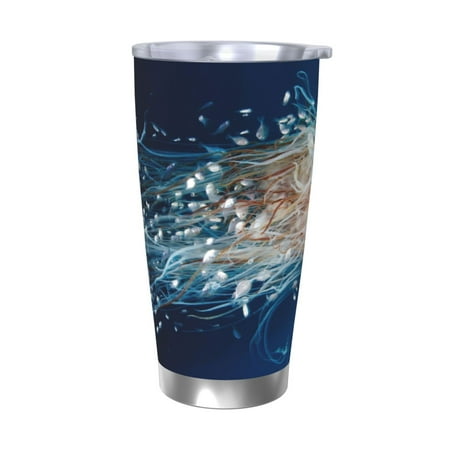 

Goofa White Jellyfish Dansing in the Ocean for 20 oz Skinny Tumbler Stainless Steel Coffee Mug Slim Vacuum Insulated Travel Cup Car Cup-Without Straw