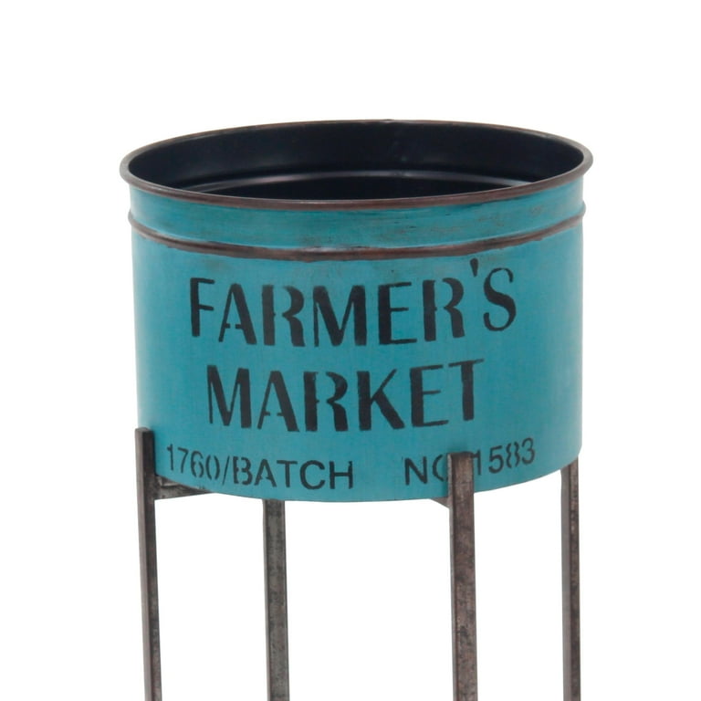 DecMode Rustic Outdoor Pots, Round Farmhouse 22