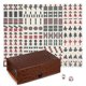 thumbnail image 1 of 1 Set Mini Mahjong Game Portable Travel Mahjong Set Classic Gathering Party Game, 1 of 4