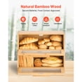 thumbnail image 4 of KFFKFF Double Layer Bread Box for Kitchen Counter, Large Capacity Bamboo Bread Storage Container, Farmhouse Wooden Breadbox for Homemade Bread, 4 of 9