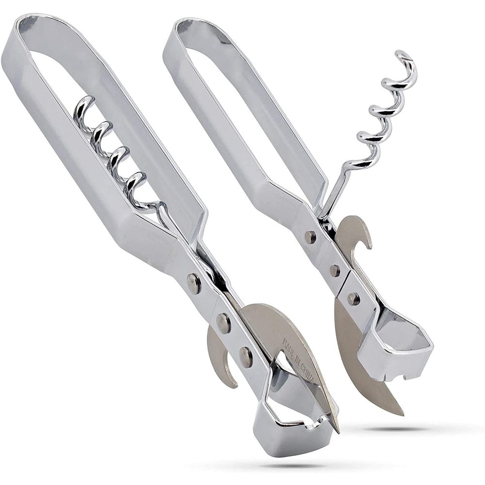 Manual Can Opener with Corkscrew and Bottle Opener Perfect for Camping