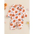 thumbnail image 5 of Michellecmm  Baby Girls Halloween Romper Pumpkin Print Long Sleeve Jumpsuits, 5 of 9