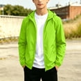 thumbnail image 2 of Teen Solid Softshell Hooded Jacket for Boys Girls Ages 12-19, Waterproof Windproof Full Zip Outdoor Sports Coat Fall Casual Long Sleeve Hoodie Outerwear Green 170, 2 of 8