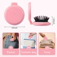 thumbnail image 3 of 9 Pack Mini Hair Brush Foldable Travel Hair Brushes with Mirror Round Portable Folding Pocket Hair Brush Mini Comb Compact Travel Size Massage Comb for Men Women, 3 of 8