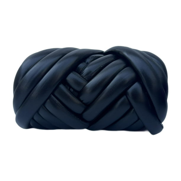 Hilo grueso para tejer a mano, 500 g, longitud de 15 m, peso Negro