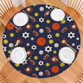 thumbnail image 2 of Football Baseball Pattern Round Fitted Tablecloth with Elastic Edge,Dining Table Cover Waterproof,Outdoor Round Tablecloth for Camping,Dining,Indoor and Outdoor, 2 of 7