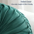 thumbnail image 2 of Round Velvet Decorative Pillow for Couch 15-Inch (Green), 2 of 7