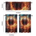 thumbnail image 6 of Kitchen Curtains 36 Inch Short - 3 Panel Set, Rod Pocket Window Curtain, 100% Polyester for Farmhouse, Cafe, Kitchen, Living Room, Bedroom, Sports-Themed Design, Easy Wash, 6 of 6