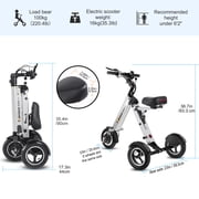 TopMate ES32 Electric Tricycle Foldable E-Scooter with Seat for Adults 15 mph, Lightweight 3 Wheel Mobility Scooter with Reverse Function and 10 Tires, Electric Trike for Commuting