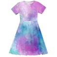 thumbnail image 4 of GERsome Girls Summer Dresses Short Sleeve Crewneck T-shirt Dresses Loose Beach Party Sundress Size 4-14 Years, 4 of 5