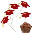 thumbnail image 1 of Decoración para magdalenas Gybeizhu, clase de graduación 2026, oro rojo, 24 unidades, 1 of 5