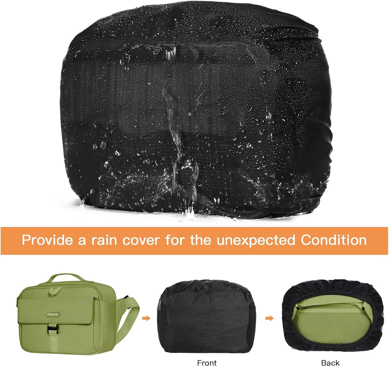 MOSISO Camera Shoulder Bag Case Crossbody Sling Purse, DSLR/SLR/Mirrorless Compact Padded Photography Handbag with Rain Cover Compatible with Canon/Nikon/Sony Cameras and Lenses