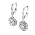 thumbnail image 2 of 1.63 ct Lever-Back Drop Dangle Earrings for Women | 5mm Round Cut Simulated Diamond | 14K White Gold, 2 of 5