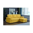 thumbnail image 5 of Lucca 84" Yellow Linen Fabric Reversible Sleeper Sectional Sofa w/Storage Chaise, 5 of 5