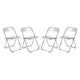 thumbnail image 2 of LeisureMod Lawrence Modern Transparent Acrylic Folding Chair with Metal Frame Set of 4 (Clear), 2 of 10