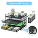thumbnail image 3 of Organizador de Escritorio de 5 niveles con Cajones, Bandeja Organizador de Papel con 1 Archivador Vertical Adicional y Portalápices para Suministros Oficina y Hogar, Negro, 3 of 7