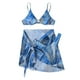 thumbnail image 5 of Gibobby Bañador de Bikini Conjunto de Bikini con estampado de cintura alta para mujer, traje de baño Sexy con tirantes, traje de baño de piezas(Azul,M), 5 of 5