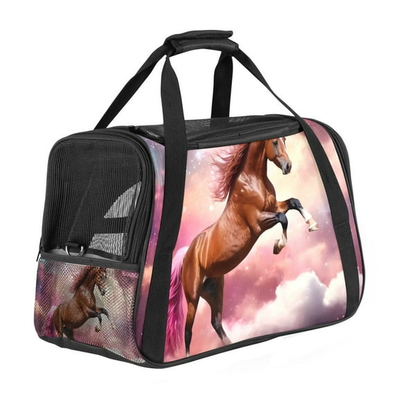 ERJLKXP Galaxy Space Horse Portable Dog Carrier Bag & Cozy Cat Carrying Case for Small Pets,Puppy Soft-Sided Pet Travel Bag