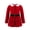 Red, variant on DPOIS Kids Girls Christmas Costume Long Sleeve Layered A-line Velvet Red Dress Red 4