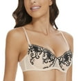 thumbnail image 4 of Women's Lace Balconette Bra Underwire Non-Padded Soft Cup Comfort Everyday Bras(Beige,40C), 4 of 5