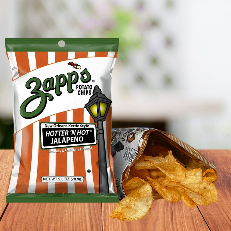 ポテト Zapp's Hotter 'N Hot Jalapeno Potato Chips 1.5 oz. - 60/Case