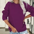 thumbnail image 7 of ZHENHONG T Shirts for Women,Fashion Casual Solid Color Round Neck Tops Long Sleeve Drop Shoulder Classic Shirt,Purple Women Blouses, 7 of 7
