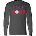 thumbnail image 3 of Inktastic Cleveland Vs. the World blue and red with baseball Long Sleeve T-Shirt, 3 of 5