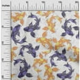 thumbnail image 2 of oneOone Cotton Cambric Yellow Fabric Asian Japanese Koifish Sewing Fabric By The Yard Printed Diy Clothing Sewing Supplies 56 Inch Wide, 2 of 5