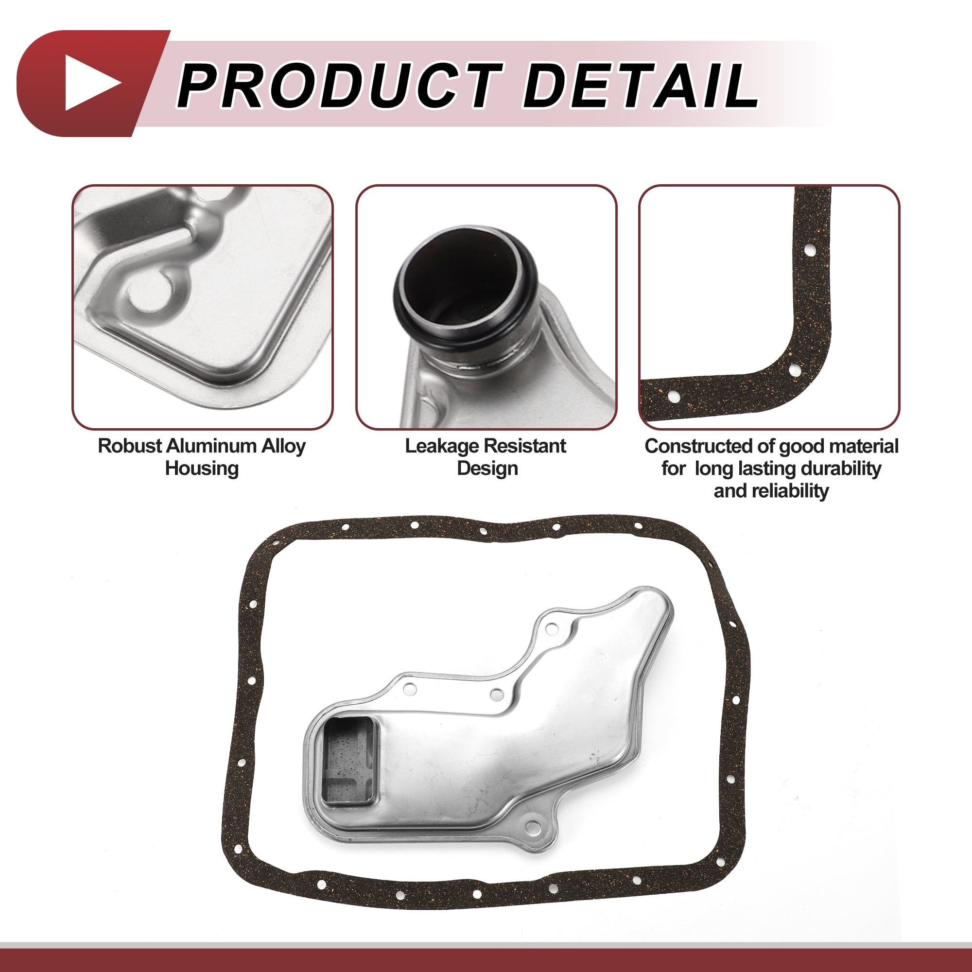Unique Bargains 1Set Transmission Filter Gasket Kit for Subaru Legacy 1990-1992 Engine Automatic Transmission Filter Kit Gasket(Cork) No.31728AA010/31728AA011 Metal