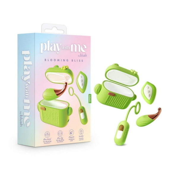 Play With Me By Blush® | Blooming Bliss 4 Piece Set - Mini Clitoral Wand Egg Vibrator With Wireless Remote - USB Charging Case
