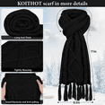 thumbnail image 3 of KOITHOT 3 Pieces Women Winter Beanie Hat Gloves Scarf Set, Soft Warm Thick Touch Screen Knitted Black, 3 of 6