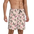 thumbnail image 2 of Naloa Beautiful Butterflies and Hearts Men's Short Pajama Pants, Lounge Comfort Shorts with Elasticized Waistband and Side Pockets - Medium, 2 of 9