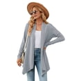thumbnail image 2 of Cardigan for Women Dressy Casual Long Sleeve Open Front Cardigan Sweaters Gray Blue L, 2 of 6
