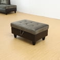 thumbnail image 2 of Pon Living Microfiber Rectangular Storage Ottoman, Bench Tufted Footrest, Modern Lift Top Pouffe Ottoman for Living Room,Taupe, 2 of 5