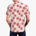 thumbnail image 3 of Balery Floral Strawberr Printed Men’s Short Sleeve Polo Shirt, Midweight Men's Shirt,Golf Polo shirts -Medium, 3 of 8